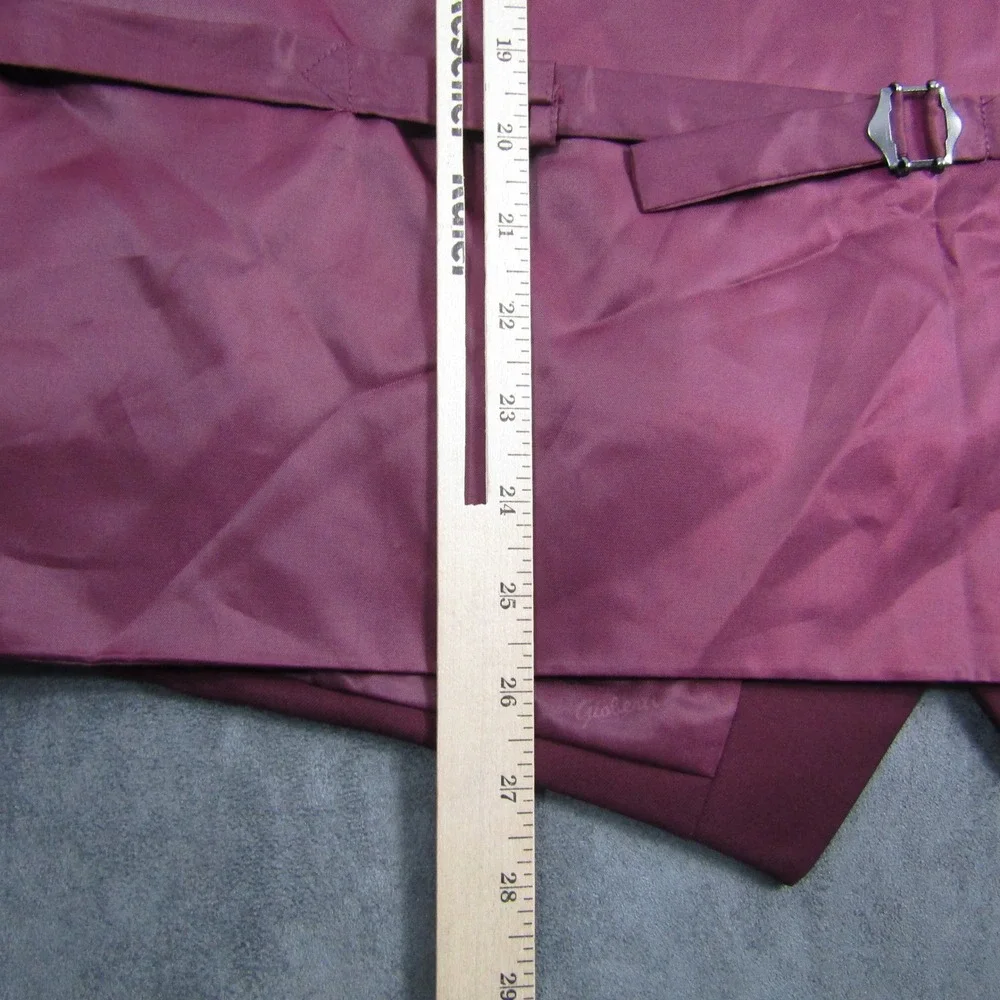 Gioberti Vest Mens XL Burgundy Floral Embroidered Formal Waistcoat VS-95